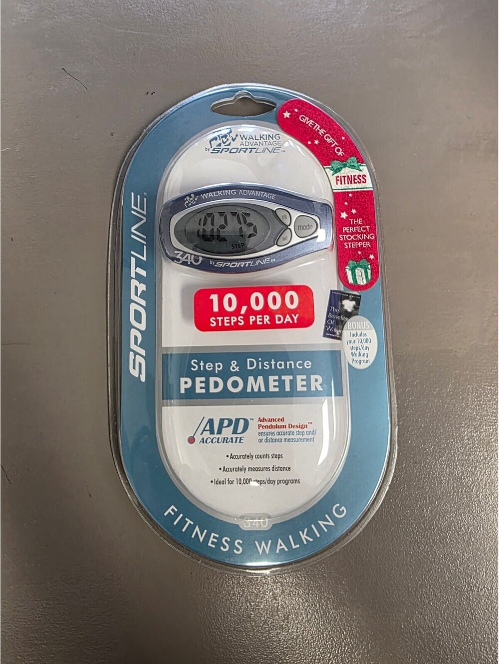 Sportline 340 Step & Distance Pedometer Fitness Walking